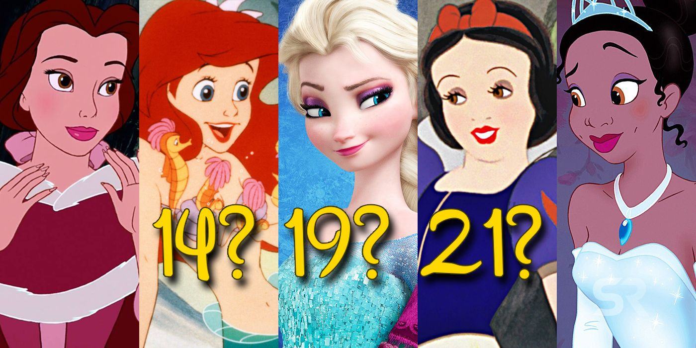 How Old Each Disney Princess Is Including Frozens Anna And Elsa