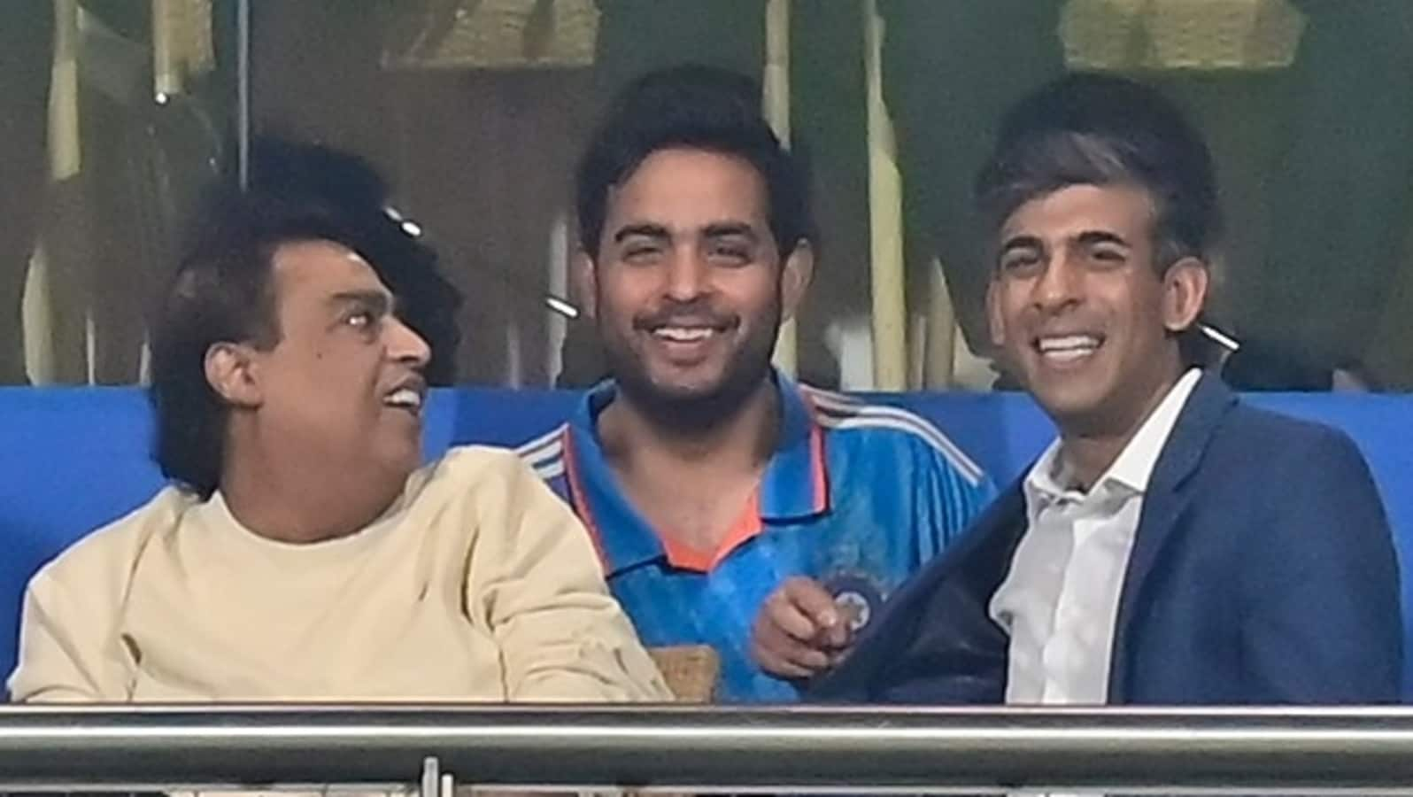 Mukesh and Akash Ambani join Rishi Sunak, Narayana Murthy to watch India vs England at Wankhede